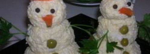 закуска снеговики из сыра. Шаг 9