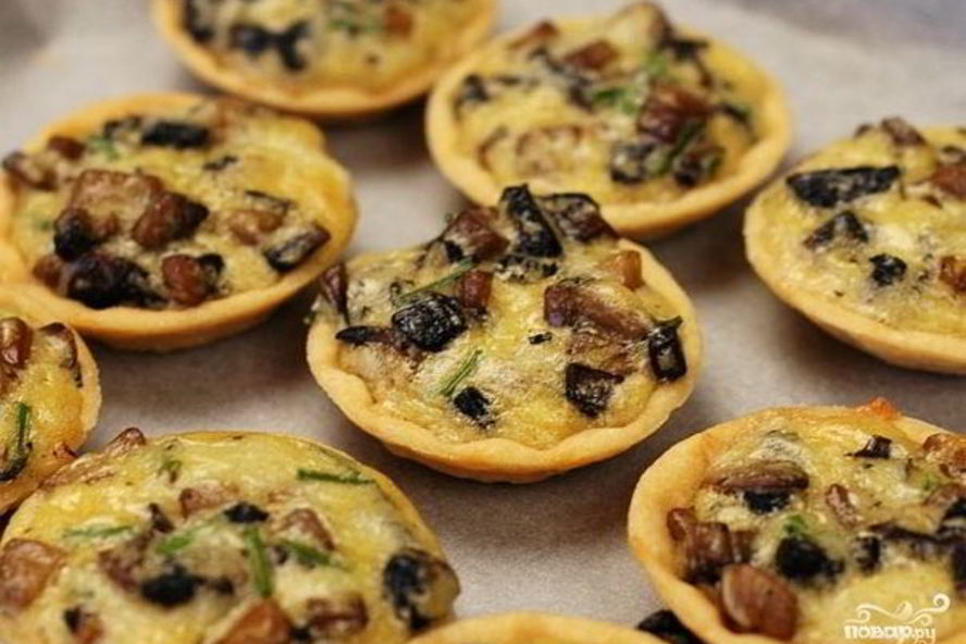 Рецепт грибной жульен в тарталетках