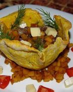 Жульен из языка на манговом чатни