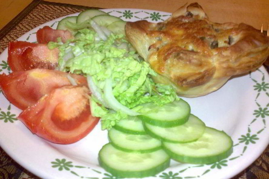 Рецепт жульен в слоеной корзиночке