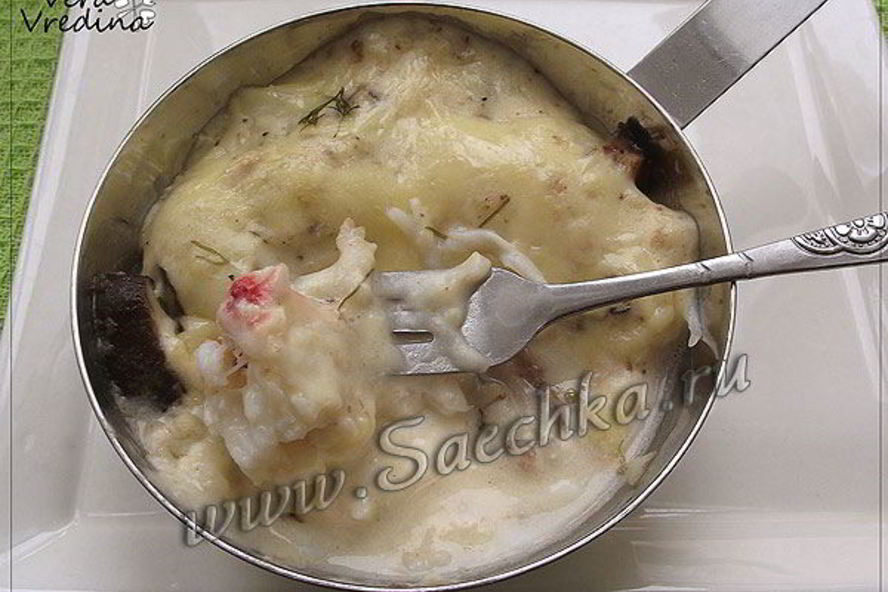 Рецепт жюльен с крабами